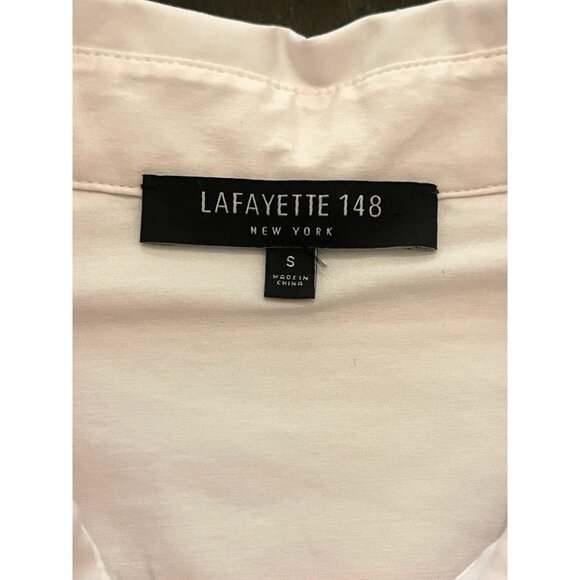 Lafayette 148 NY Velma Striped Skylark Button Front Long Sleeve Shirt Size Small - Picture 7 of 11